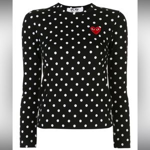 Comme De Garçons Play Polka Dot Long Sleeve Shirt